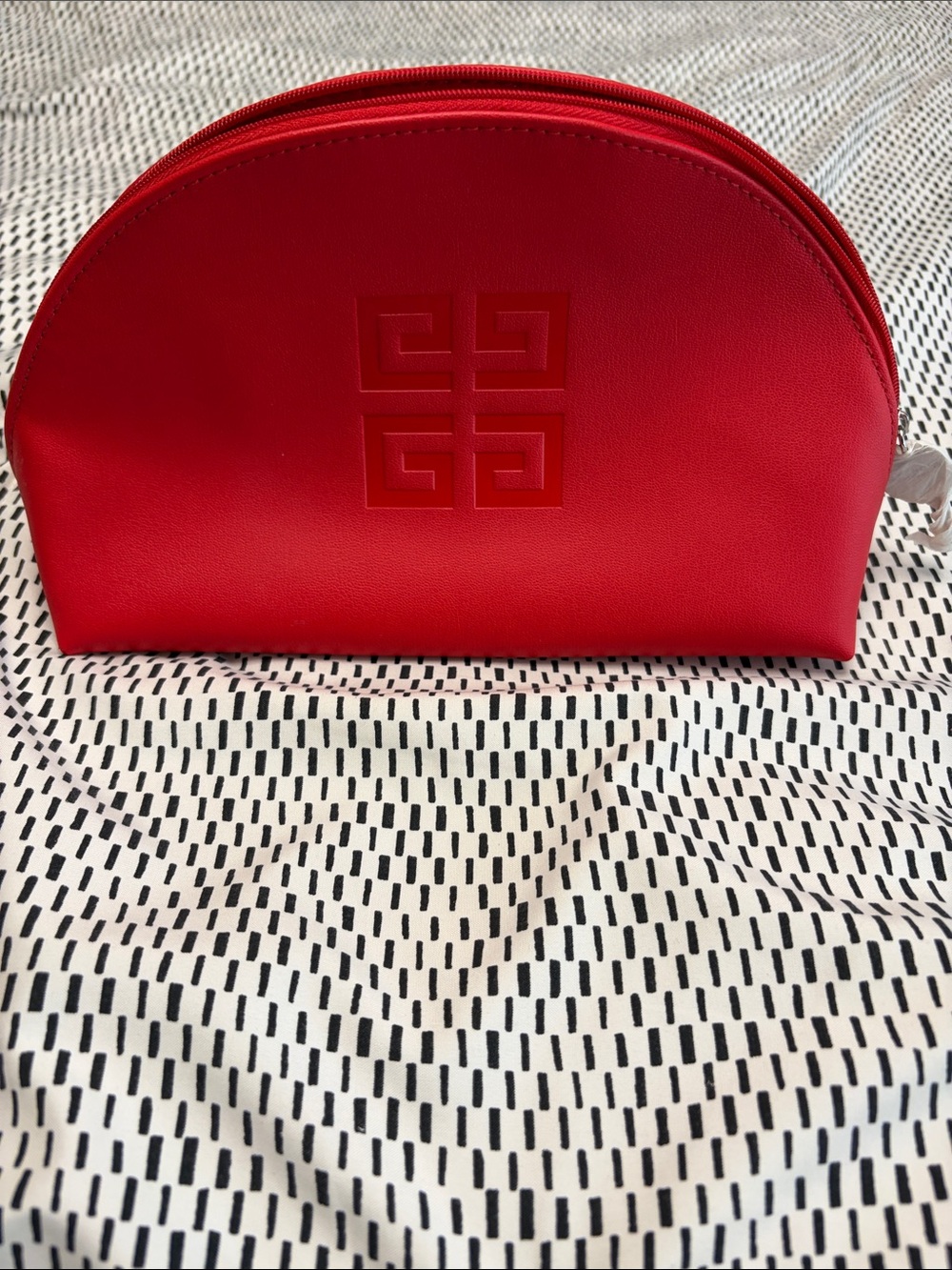 Givenchy Red Semi-Circle Leather Cosmetic Case